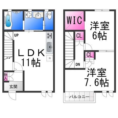 三国ヶ丘residence　E棟の物件間取画像